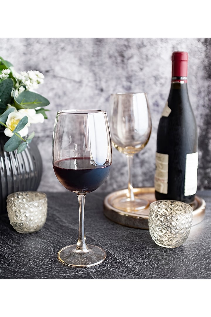 Gold Wine Globular Glasses (Set Of 2) by H2H at Pernia's Pop Up Shop