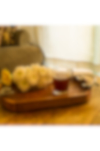 Brown Handcrafted Mango Wood Tray by H2H at Pernia's Pop Up Shop