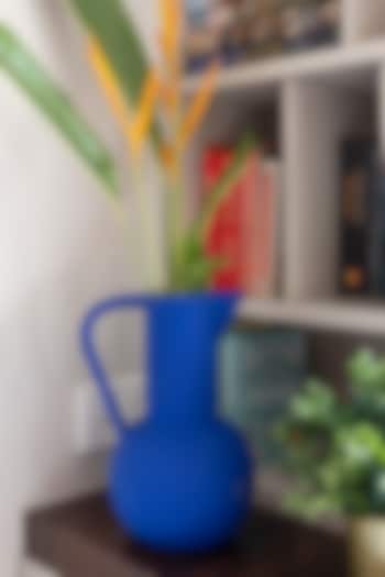 Matte Blue Finish Ceramic Jug-Shaped Vase by H2H at Pernia's Pop Up Shop