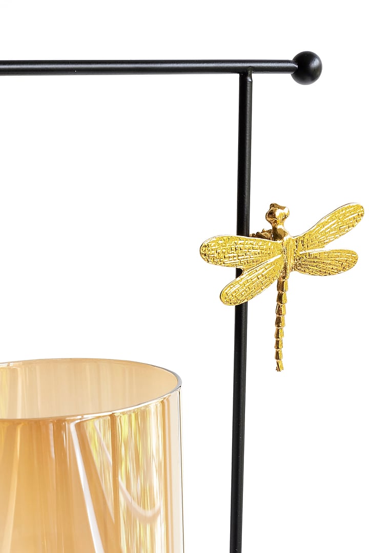 Gold & Black Metal Dragonfly Candle Holder by H2H at Pernia's Pop Up Shop