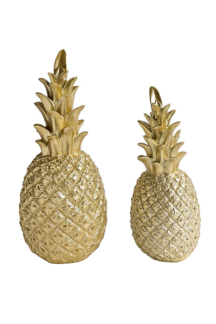 Gold Polyresin Pineapple Sculptures (Set of 2) by H2H at Pernia's Pop Up Shop