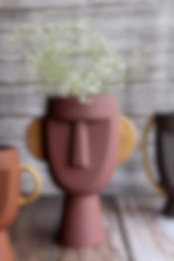 Red Ceramic Man Vase by H2H
