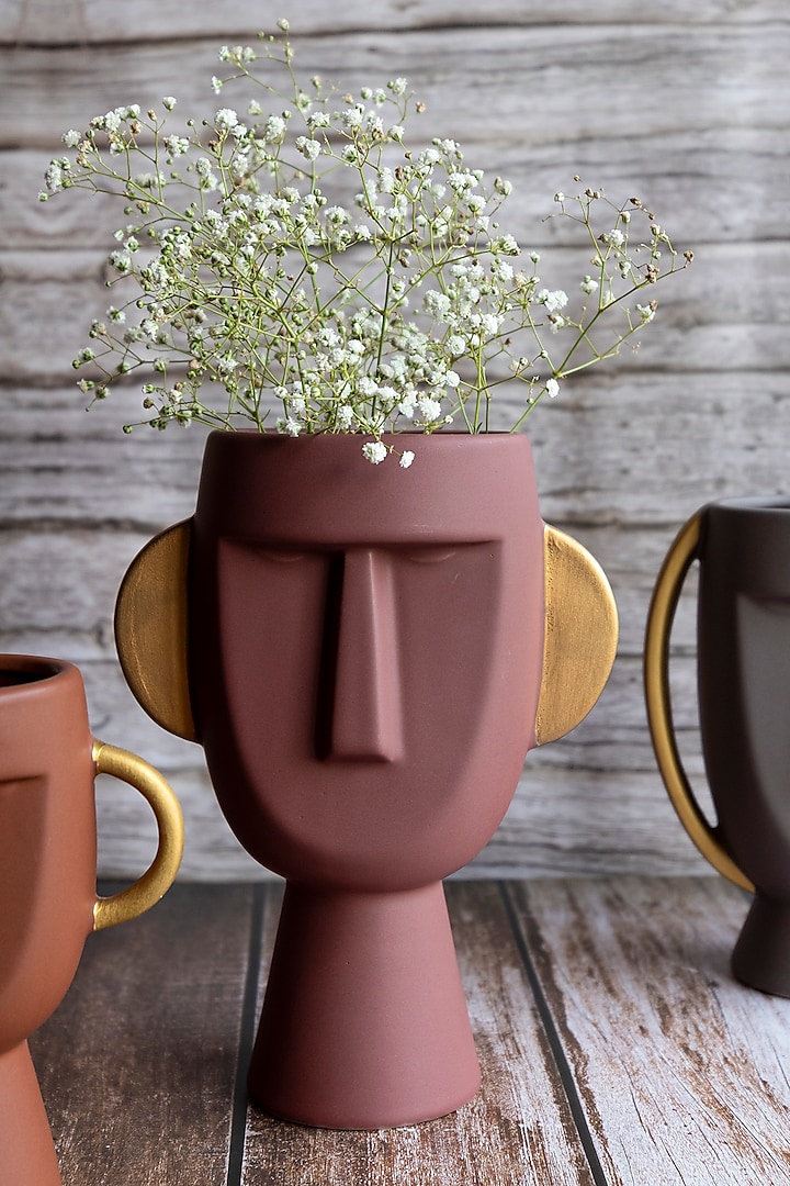 Red Ceramic Man Vase by H2H
