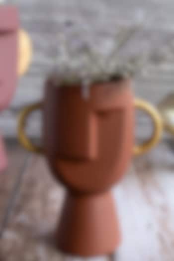 Rust Ceramic Man Vase by H2H