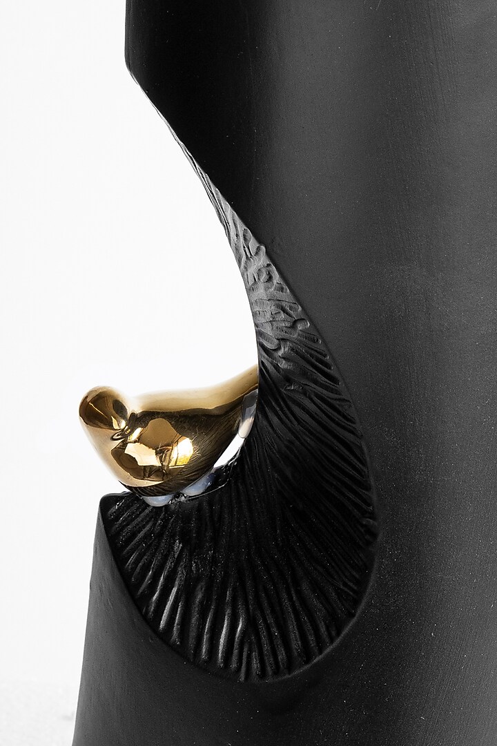 Black Ceramic Tweet Cut Vase by H2H at Pernia's Pop Up Shop