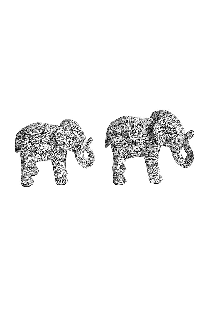 Grey Wise Elephant Sculptures (Set of 2) by H2H at Pernia's Pop Up Shop