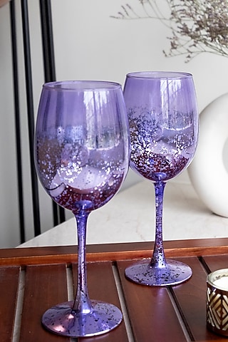 Purple Retro Glasses (Set of 2) by H2H