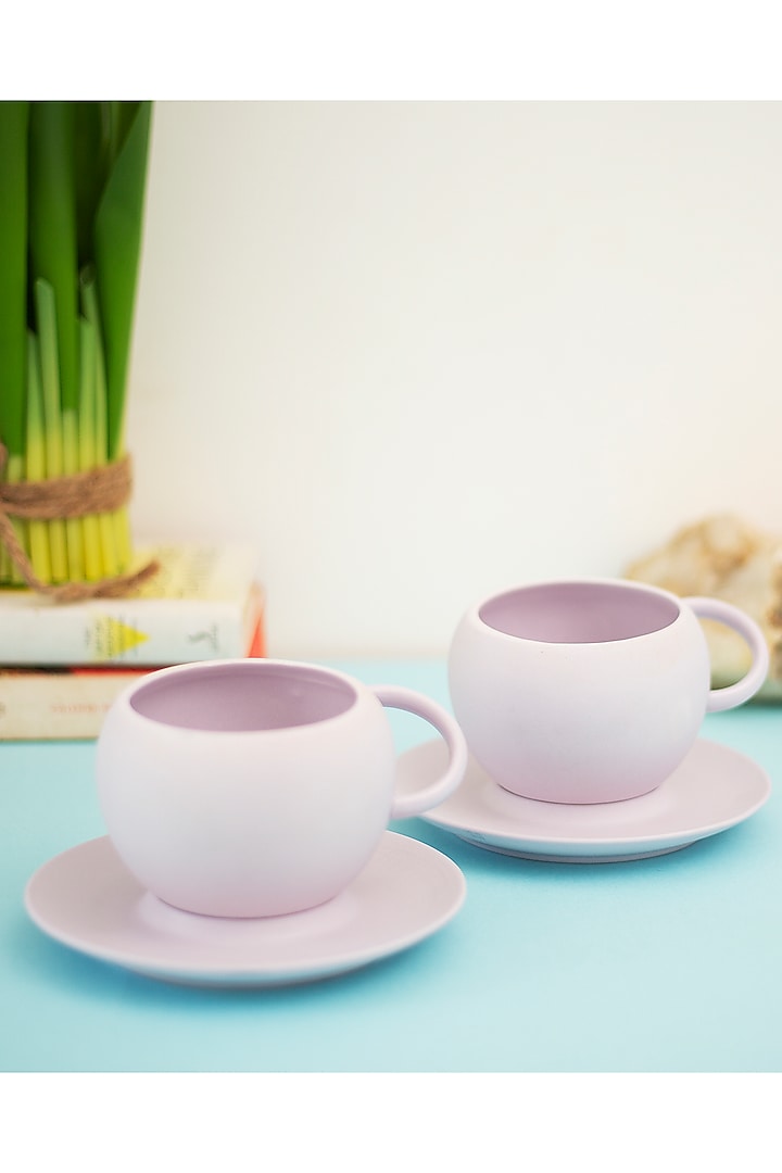 Pastel Pink Matte-Finished Cups (Set of 2) by H2H at Pernia's Pop Up Shop
