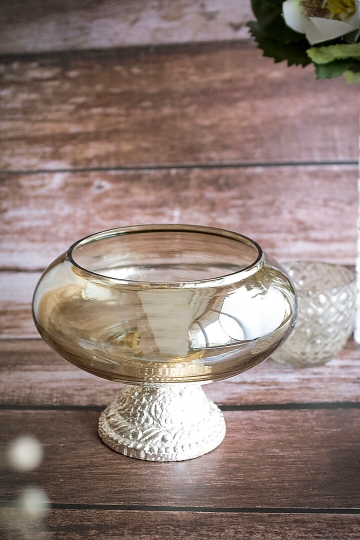 Silver Metal & Glass Sterling Bowl by H2H at Pernia's Pop Up Shop
