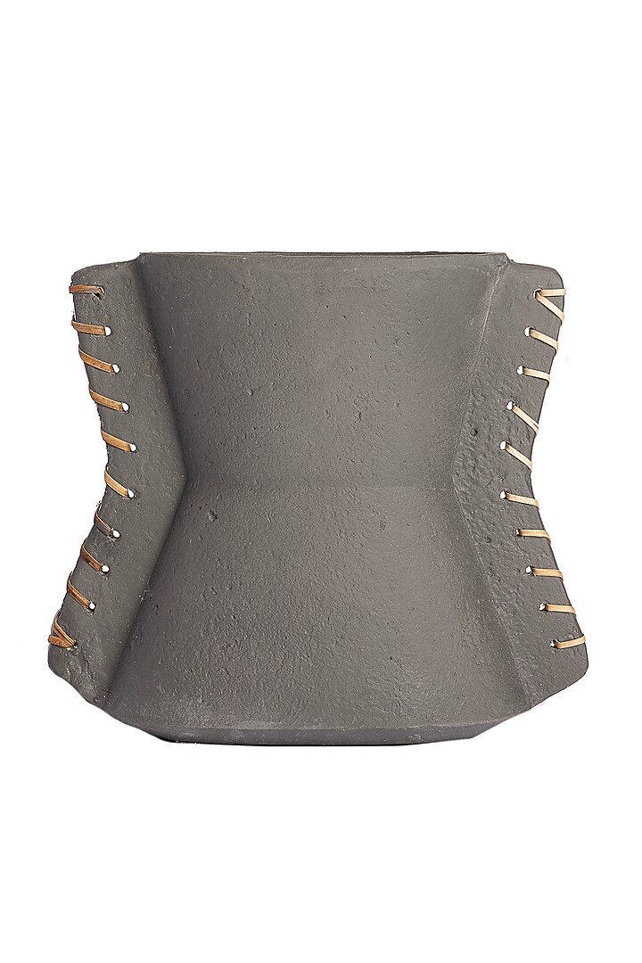 Grey Paper Mache Vase by H2H at Pernia's Pop Up Shop