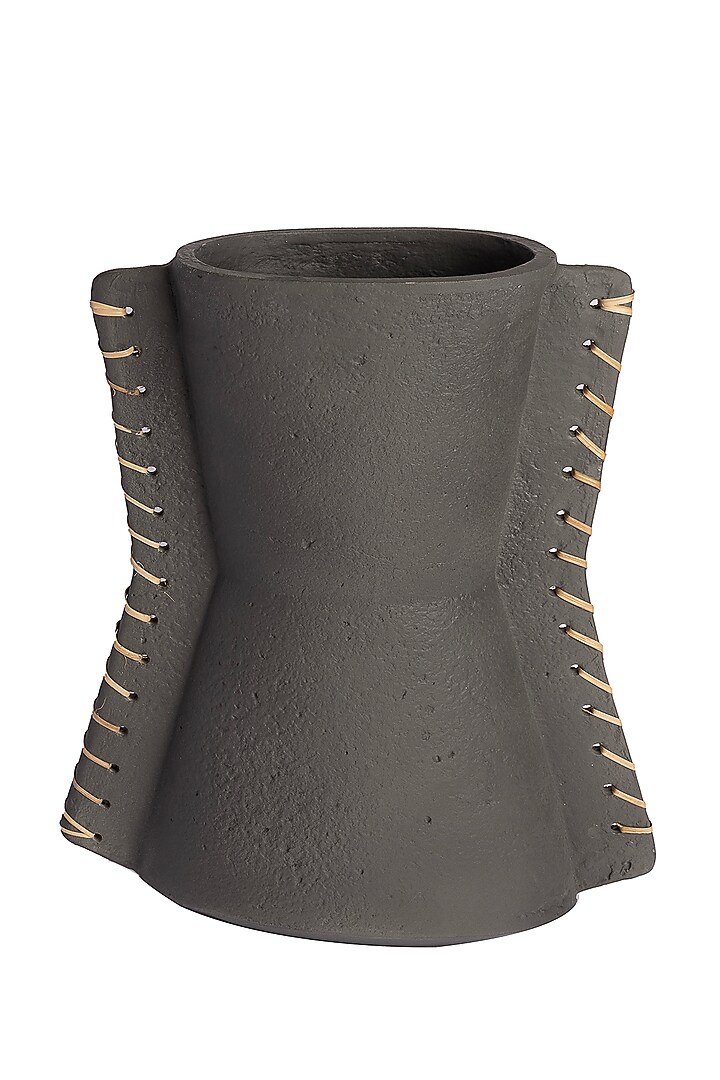 Grey Paper Mache Vase by H2H at Pernia's Pop Up Shop