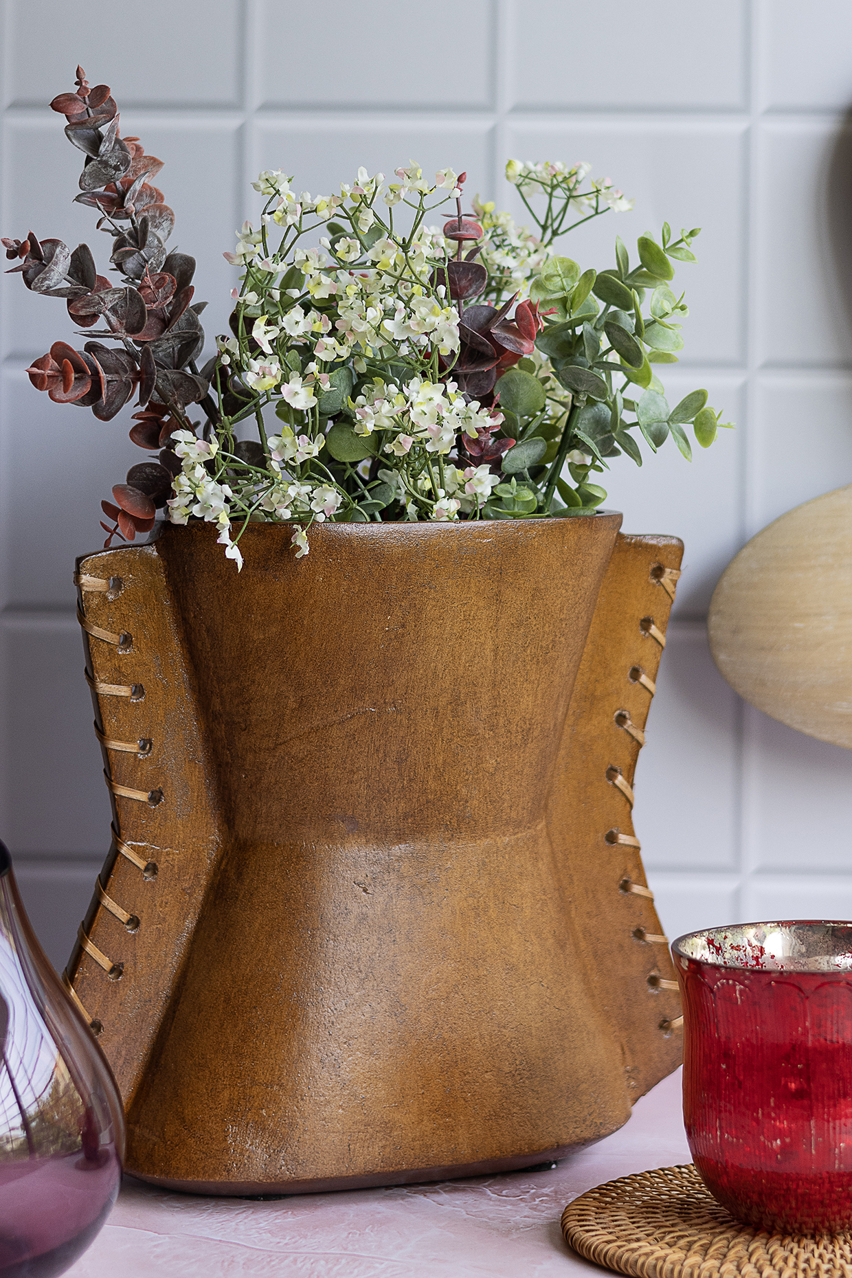 Brown Paper Mache Vase by H2H at Pernia's Pop Up Shop