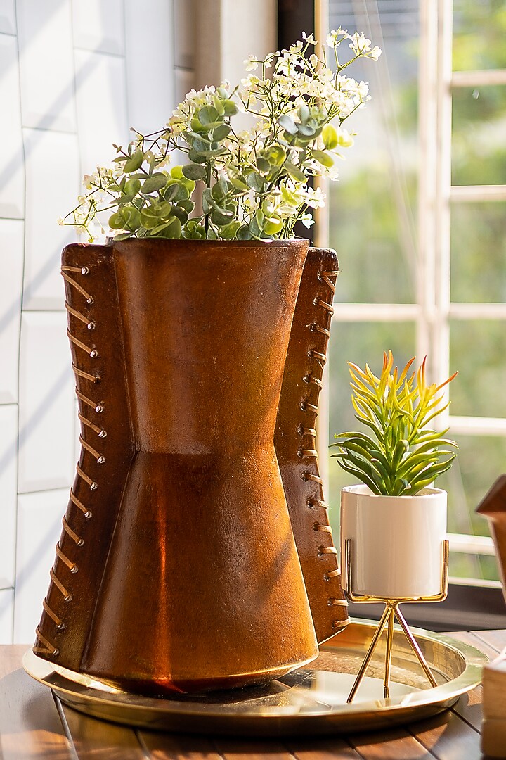 Brown Paper Mache Vase by H2H at Pernia's Pop Up Shop