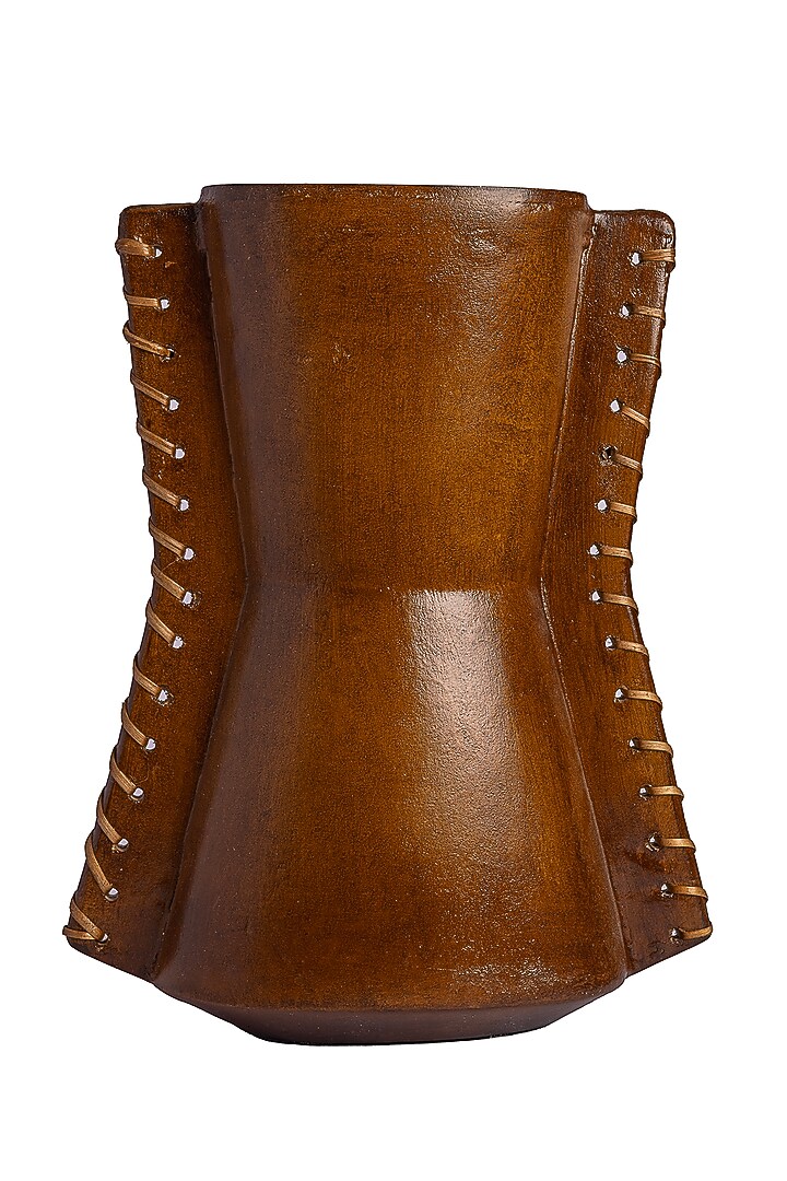 Brown Paper Mache Vase by H2H at Pernia's Pop Up Shop
