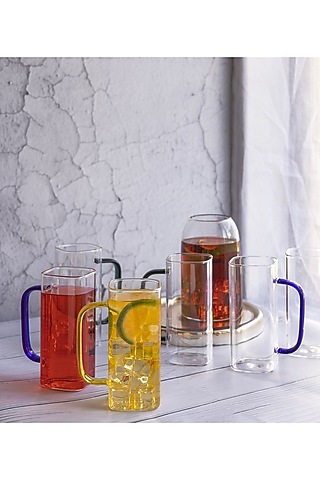 White Square Cuboid Glass (Set of 6) by H2H