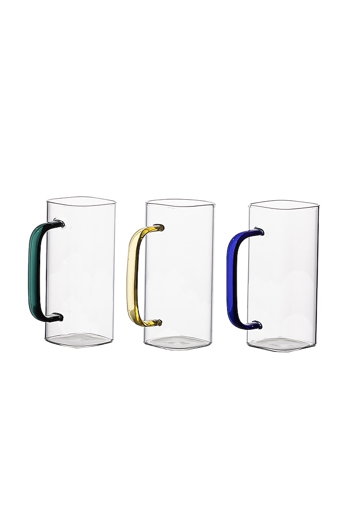 White Square Cuboid Glass (Set of 6) by H2H at Pernia's Pop Up Shop