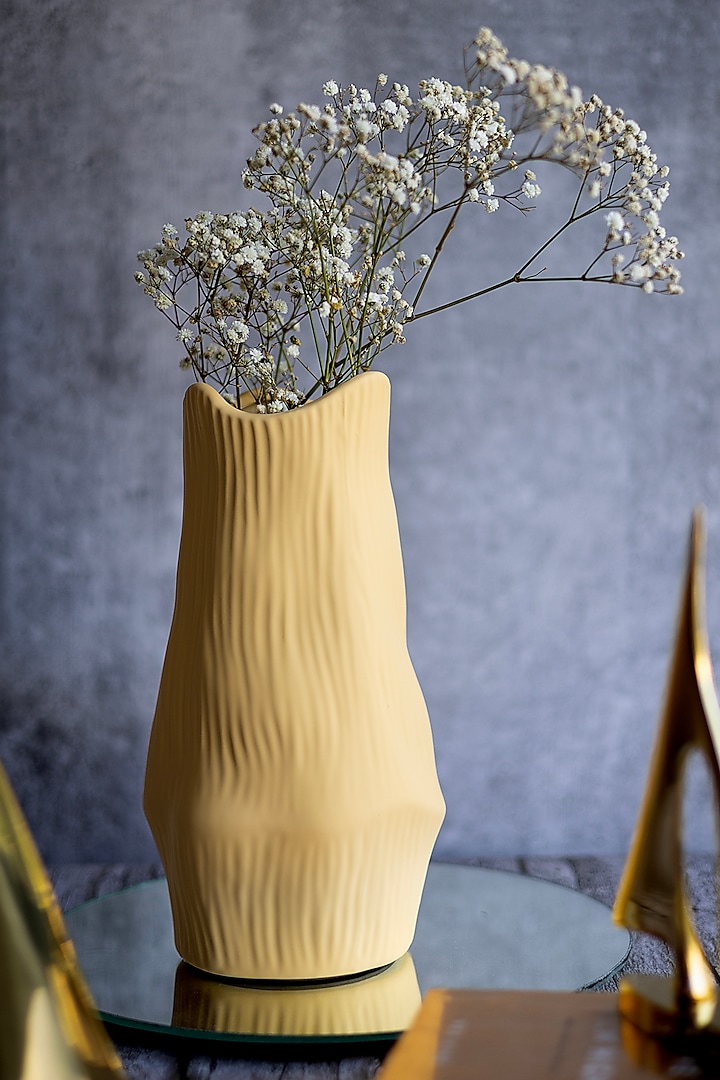 Yellow Ceramic Vase by H2H