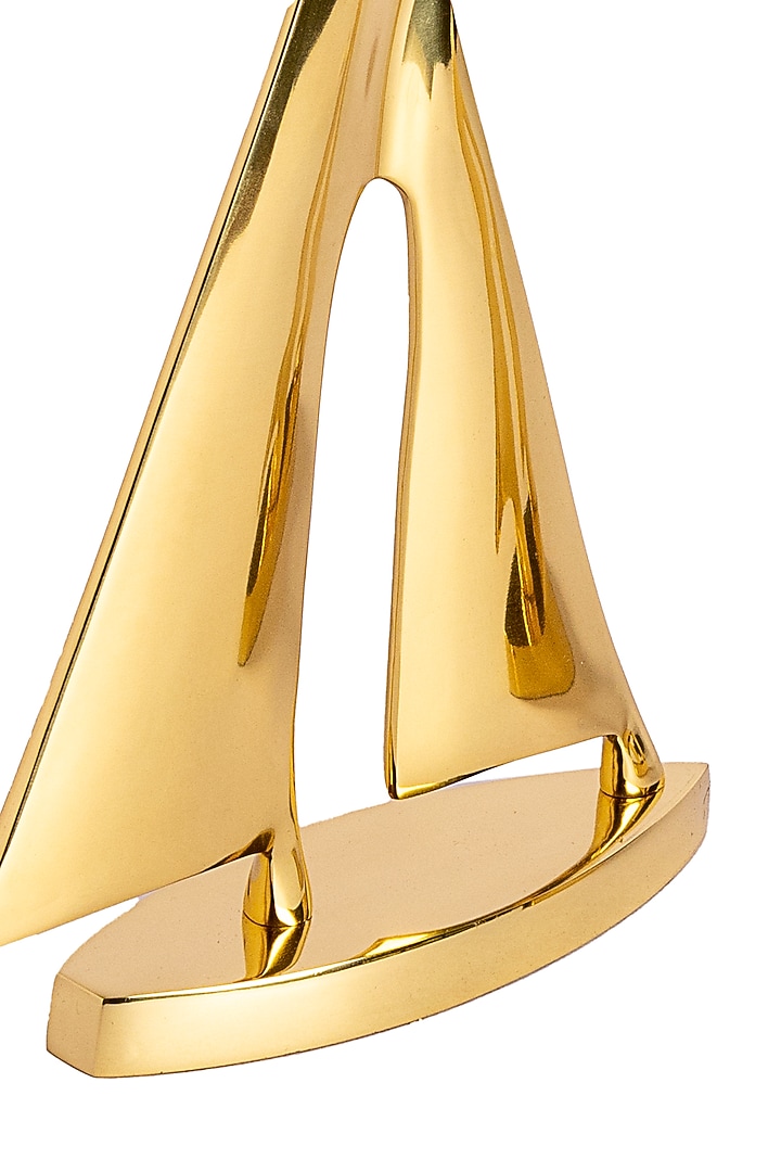 Gold Stainless Steel Sailboat Sculpture (Set of 2) by H2H at Pernia's Pop Up Shop