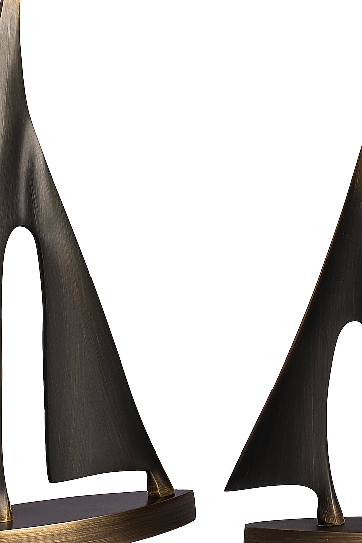Grey Stainless Steel Sailboat Sculpture (Set of 2) by H2H at Pernia's Pop Up Shop