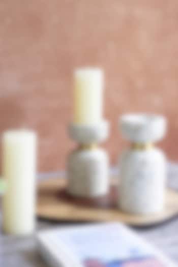 White Terrazzo Candle Holder Set by H2H at Pernia's Pop Up Shop