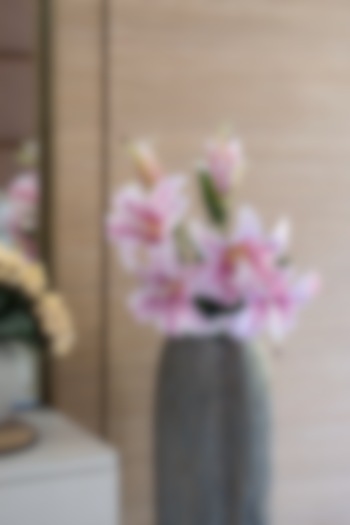 Purple Polyester Lily Flower Stems (Set of 2) by H2H at Pernia's Pop Up Shop