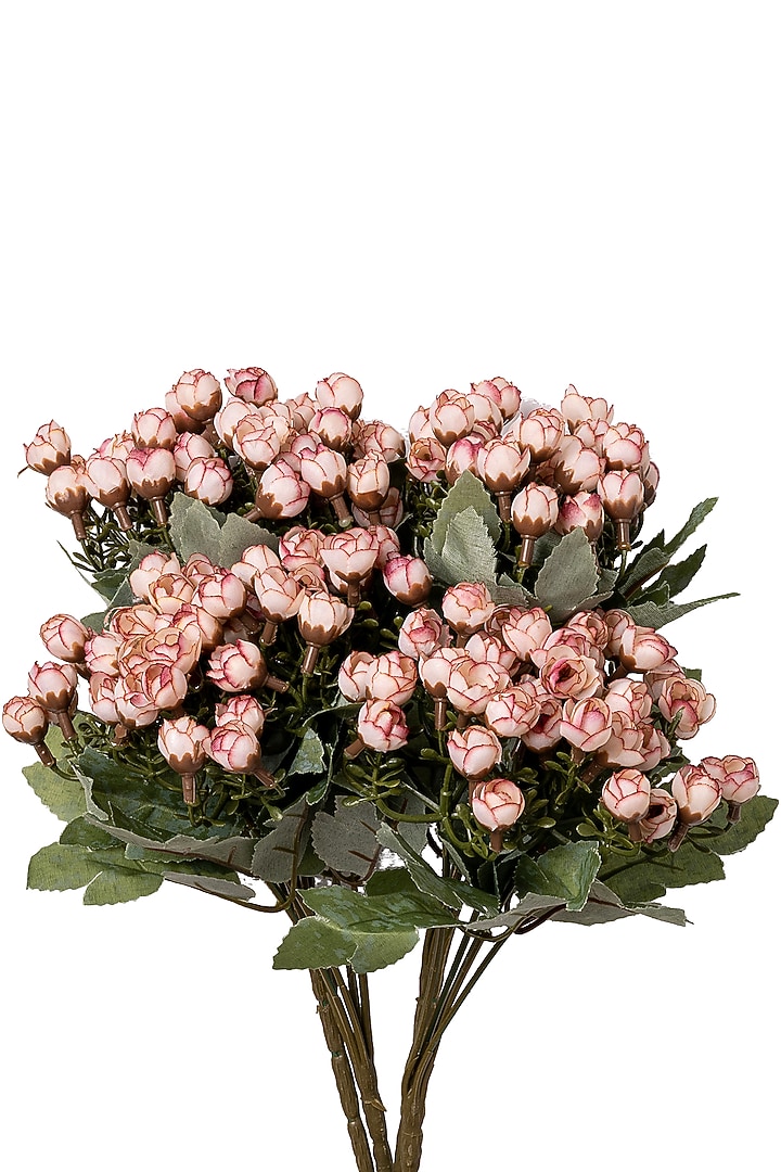Light Pink Polyester Artificial Miniature Bud Rose Bunches (Set of 2) by H2H at Pernia's Pop Up Shop