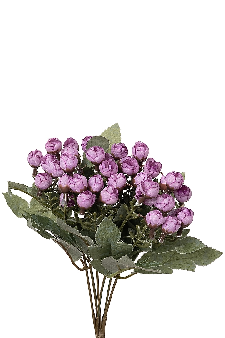 Purple Polyester Artificial Miniature Bud Rose Bunches (Set of 2) by H2H at Pernia's Pop Up Shop