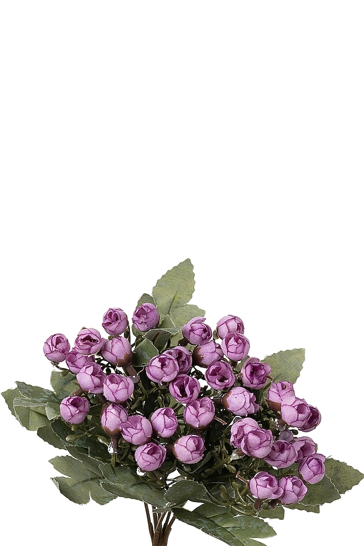 Purple Polyester Artificial Miniature Bud Rose Bunches (Set of 2) by H2H at Pernia's Pop Up Shop