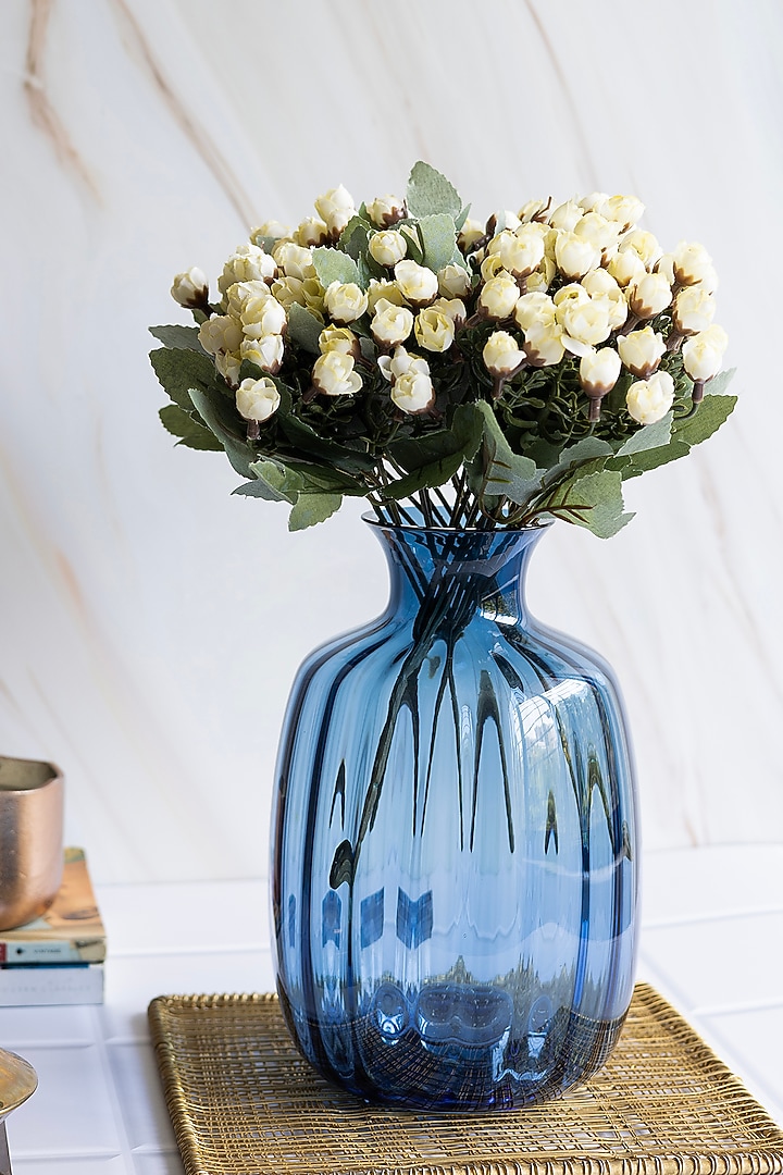 Light Yellow Polyester Artificial Miniature Bud Rose Bunches (Set of 2) by H2H at Pernia's Pop Up Shop