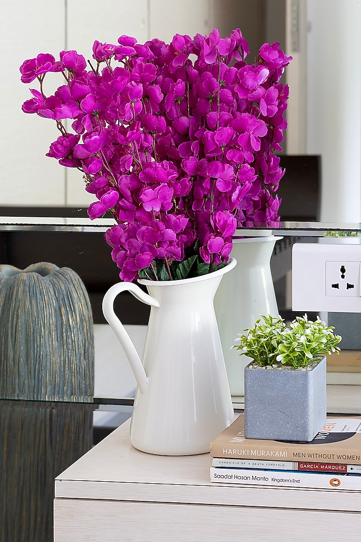 Purple Polyester Artificial Blossom Flower Stems (Set of 2) by H2H at Pernia's Pop Up Shop