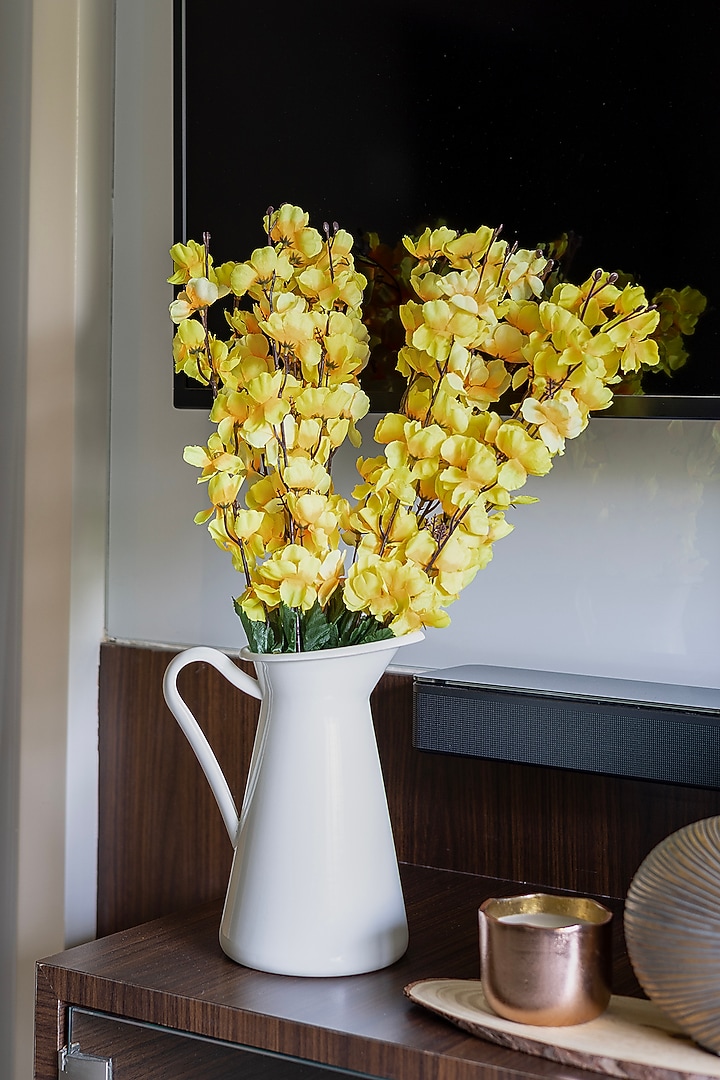 Yellow Polyester Artificial Blossom Flower Stems (Set of 2) by H2H at Pernia's Pop Up Shop