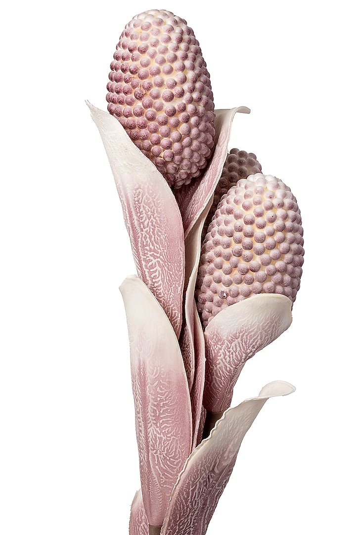Purple Polyester Artificial Pine Husk Flower Stems (Set of 2) by H2H at Pernia's Pop Up Shop