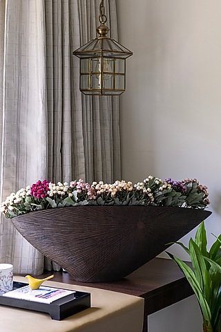 Brown Wooden Abstract Vase by H2H