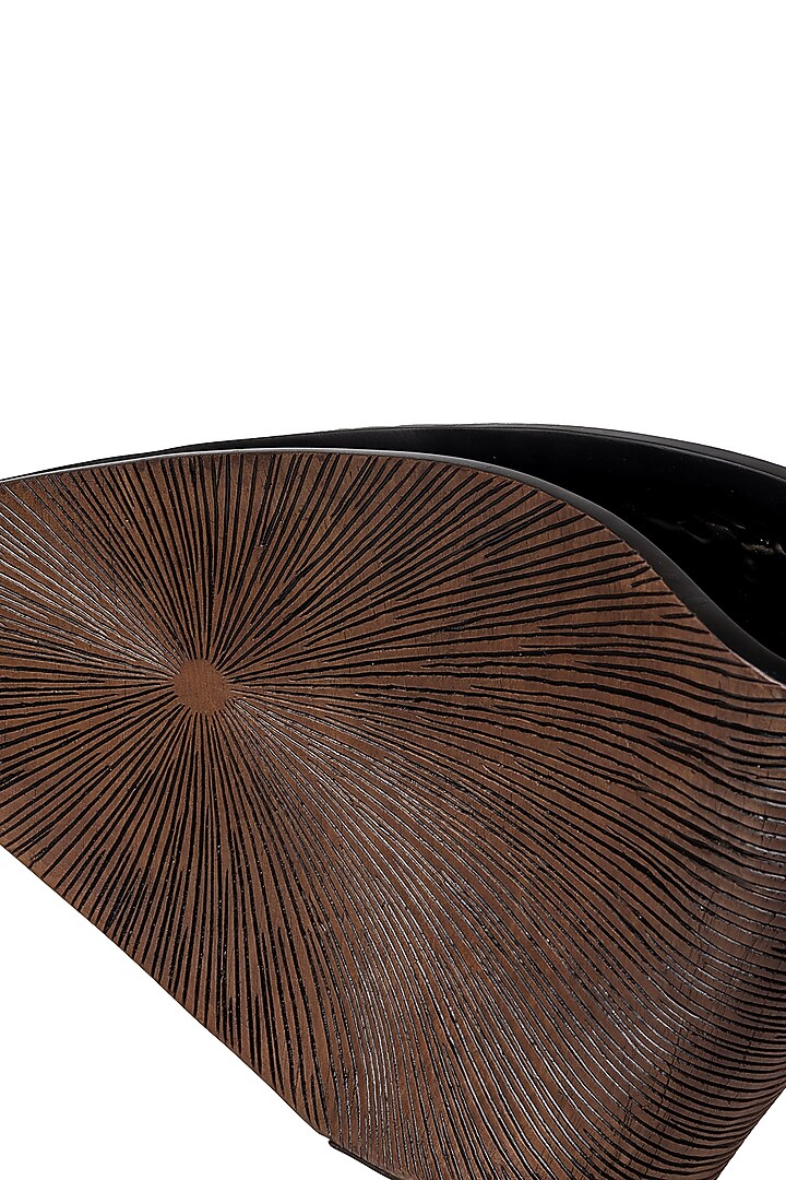 Brown Wooden Abstract Vase by H2H at Pernia's Pop Up Shop