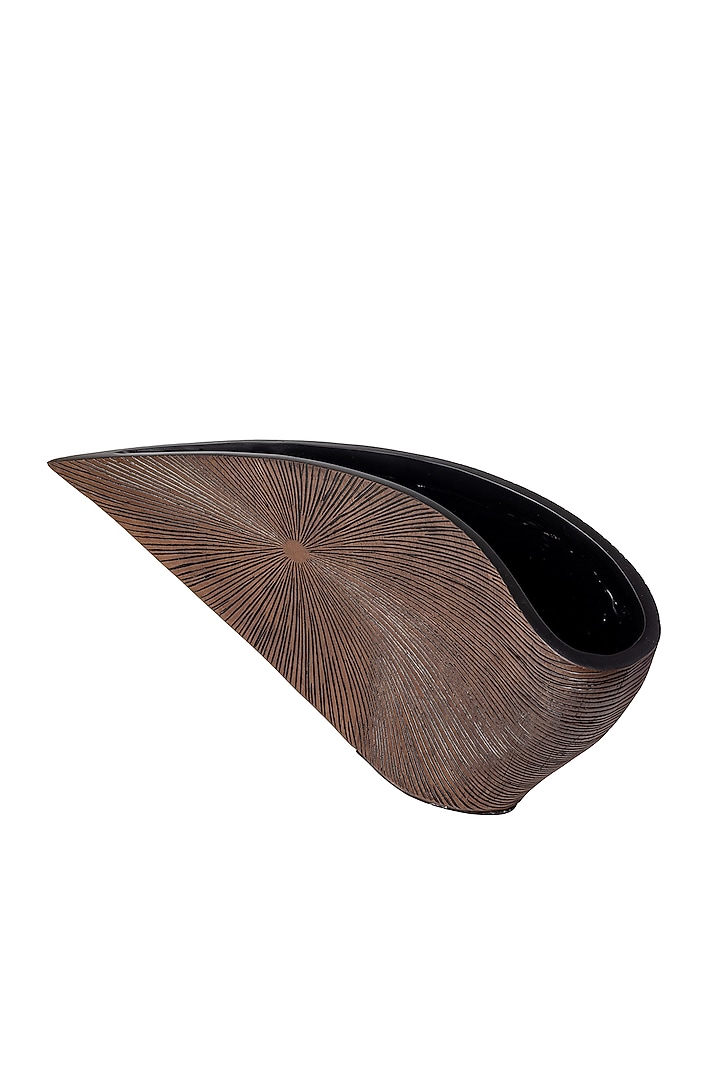 Brown Wooden Abstract Vase by H2H at Pernia's Pop Up Shop