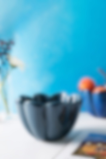 Blue Ceramic Floral Bowl by H2H at Pernia's Pop Up Shop