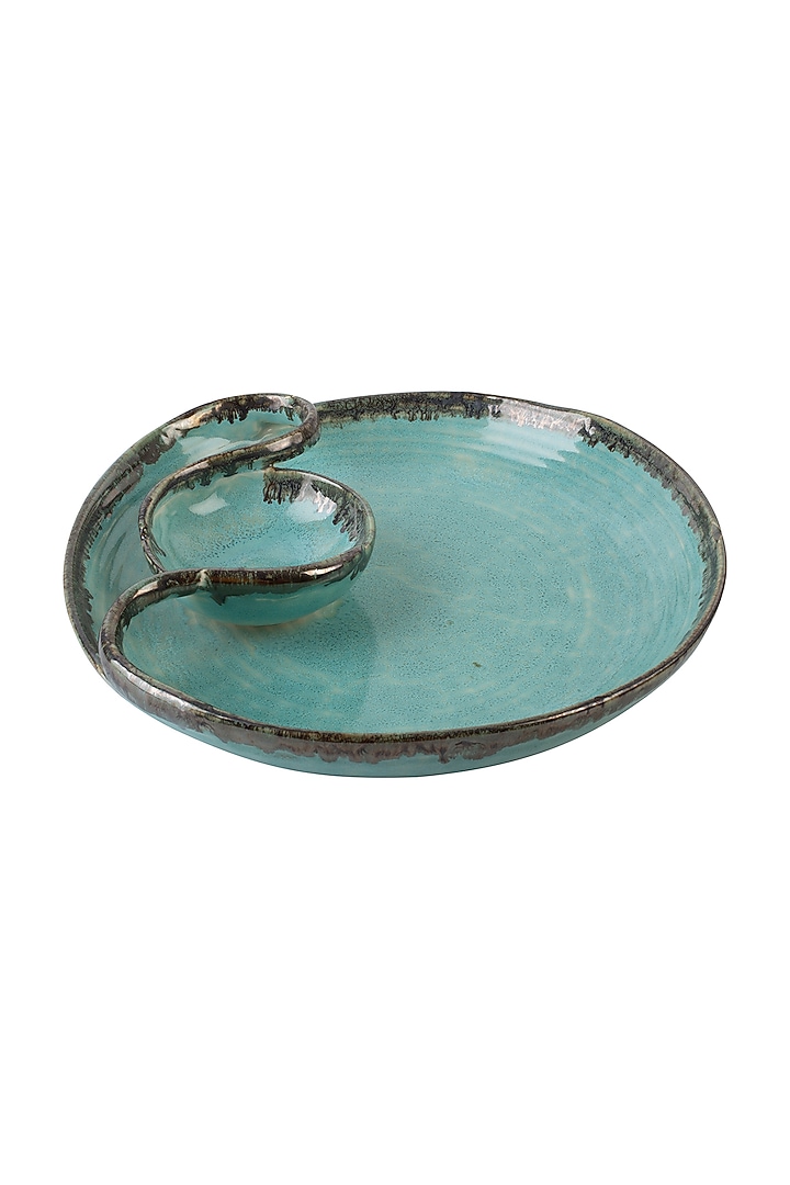 Cerulean Blue Ceramic Circular Platter by H2H at Pernia's Pop Up Shop
