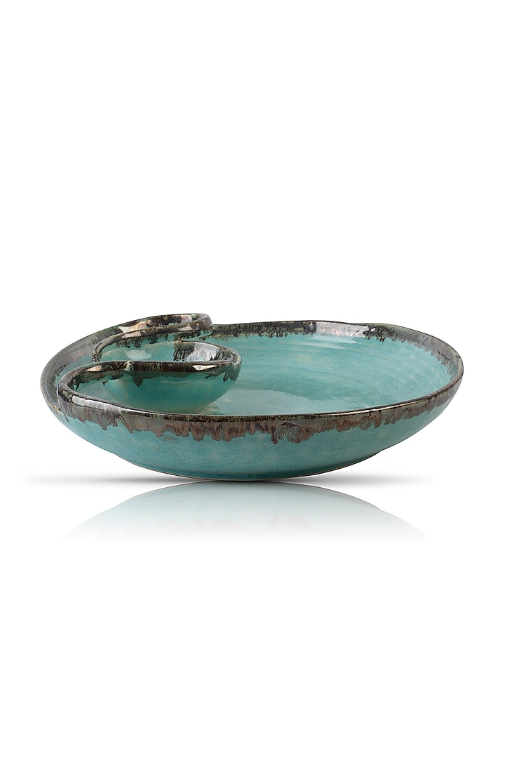 Cerulean Blue Ceramic Circular Platter by H2H at Pernia's Pop Up Shop
