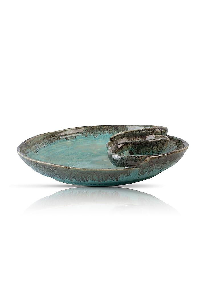 Cerulean Blue Ceramic Circular Platter by H2H at Pernia's Pop Up Shop