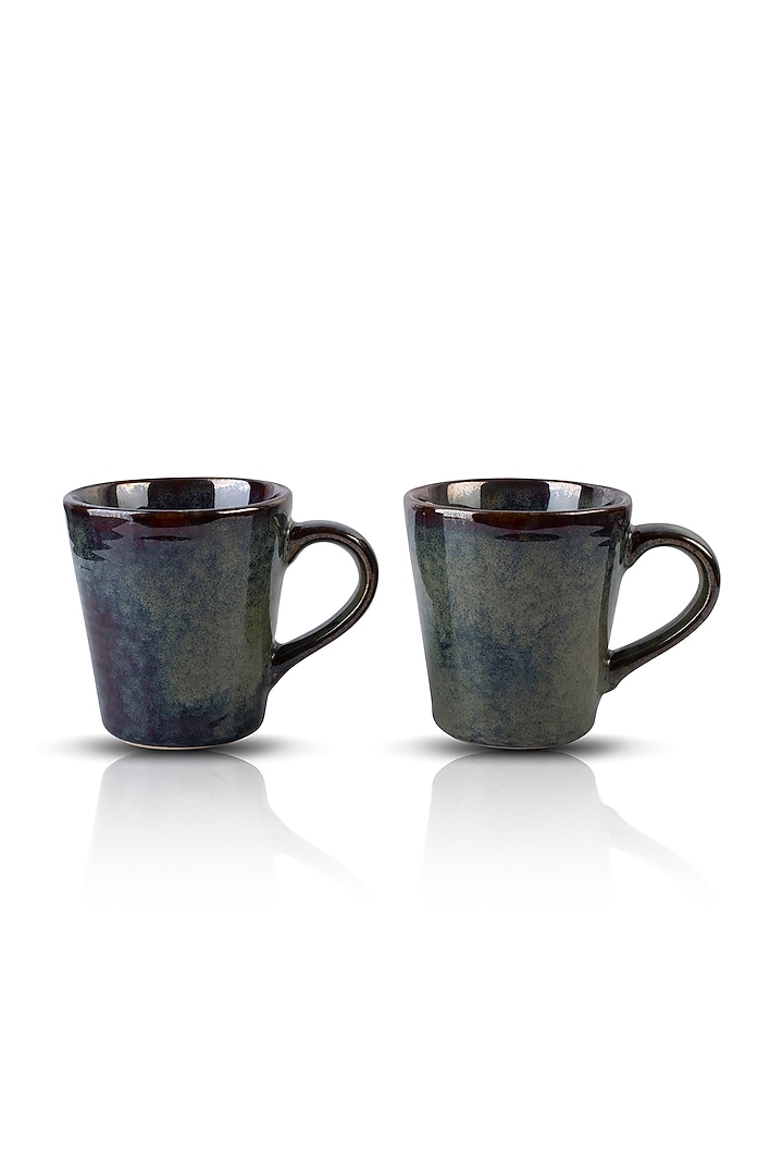 Deep Blue Ceramic Glazed Mugs (Set of 2) by H2H at Pernia's Pop Up Shop