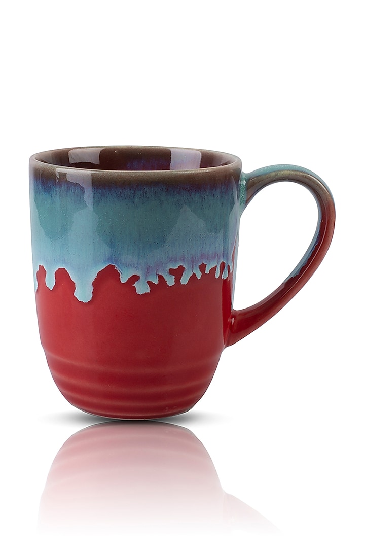 Red Ceramic Glazed Mugs (Set of 2) by H2H at Pernia's Pop Up Shop