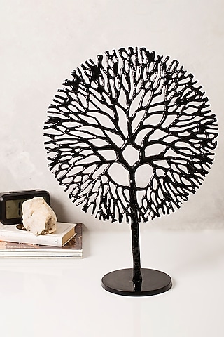Black Cast Metal Tree Sculpture by H2H