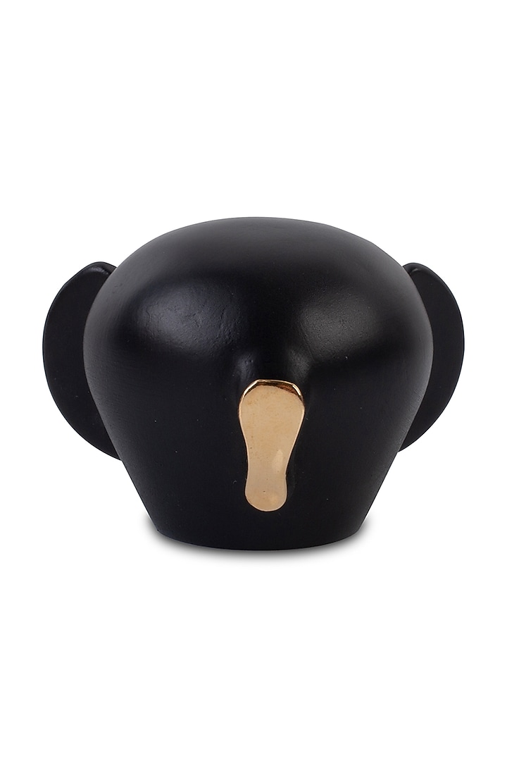 Black Handcrafted Fibre Elephant Sculpture (Set of 2) by H2H at Pernia's Pop Up Shop