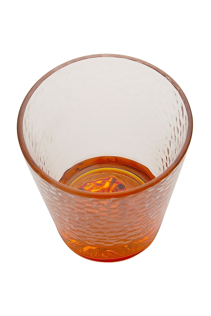 Glass Tumblers With Amber Coloured Base (Set of 4) by H2H at Pernia's Pop Up Shop