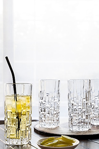 Clear Tall Highball Glasses (Set of 4) by H2H