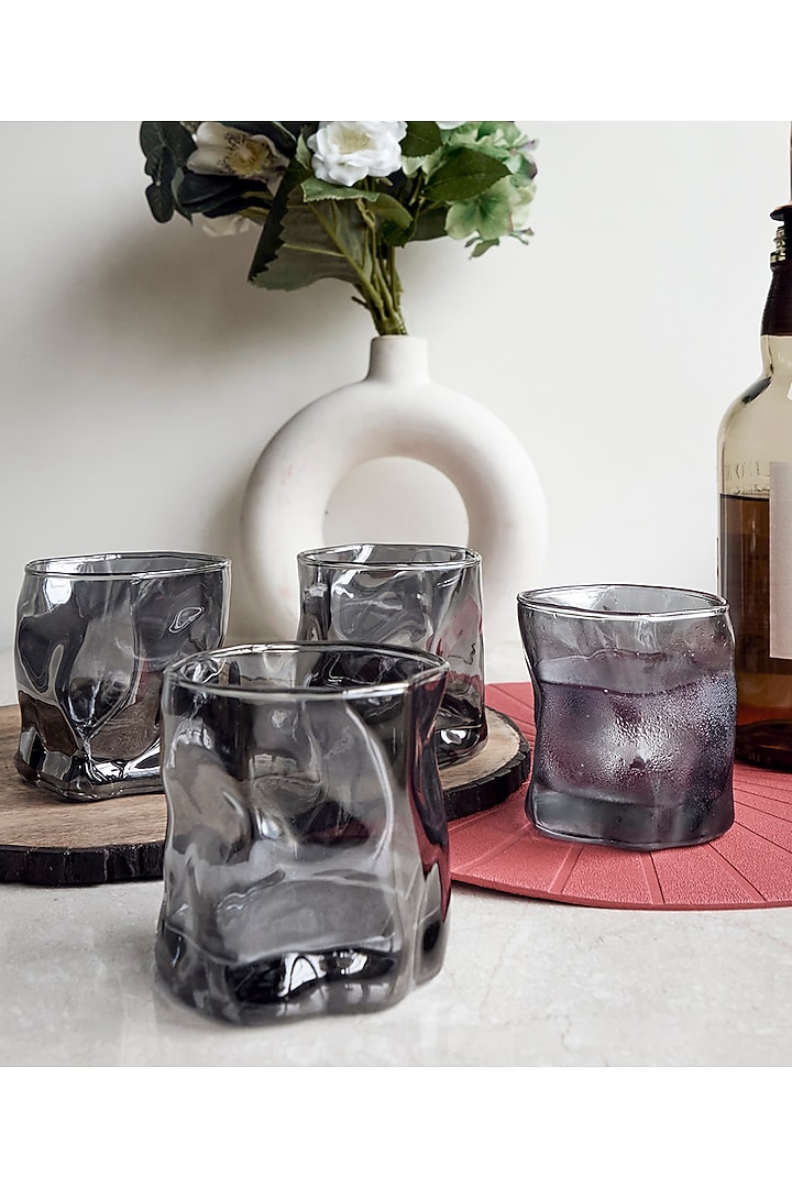 Grey Shaded Glasses (Set of 4) by H2H at Pernia's Pop Up Shop