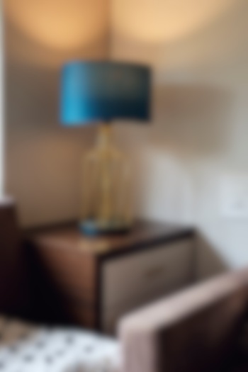 Blue Green & Gold Stainless Steel Lamp by H2H at Pernia's Pop Up Shop