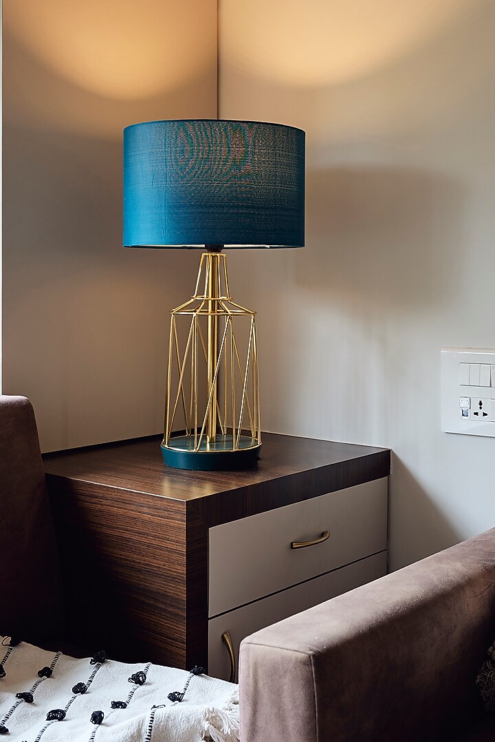 Blue Green & Gold Stainless Steel Lamp by H2H at Pernia's Pop Up Shop