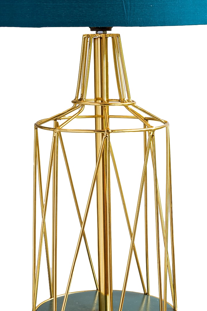 Blue Green & Gold Stainless Steel Lamp by H2H at Pernia's Pop Up Shop