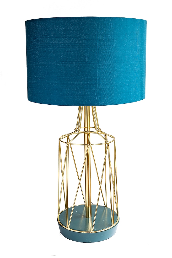 Blue Green & Gold Stainless Steel Lamp by H2H at Pernia's Pop Up Shop